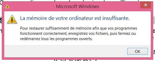 memoire-ordinateur-insuffisante