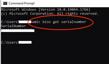 wmic-bios-get numero serie ordinateur windows cmd